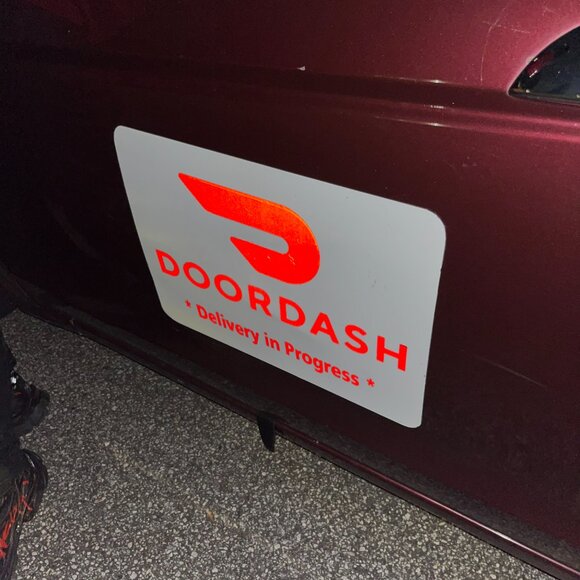 Reflective DoorDash Car Magnet - Removable Decal - Delivery Driver Door Dash - Picture 6 of 13